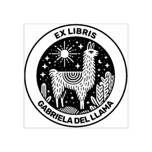 Ex Libris - Llama Gummistempel