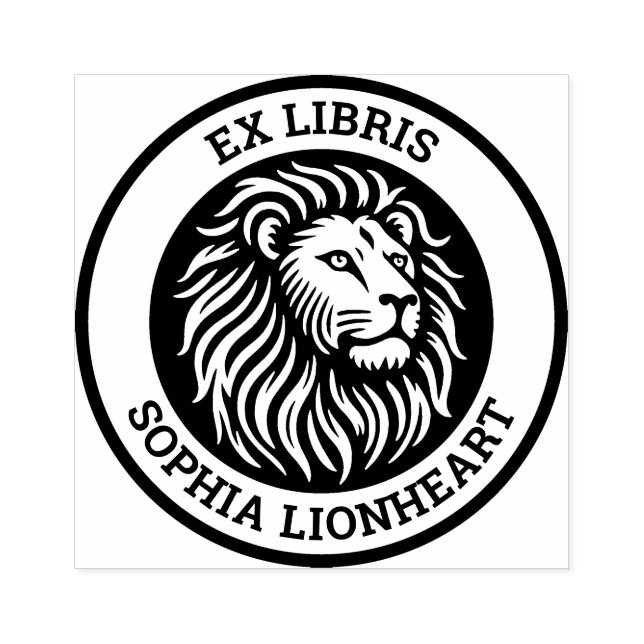 Ex Libris - Löwe Gummistempel (Prägung)