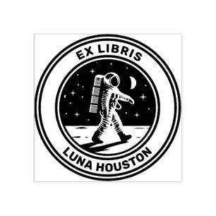 Ex Libris - Moon Walk Gummistempel