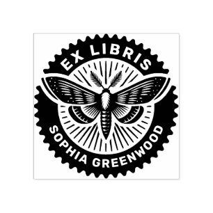 Ex Libris - Moth Gummistempel