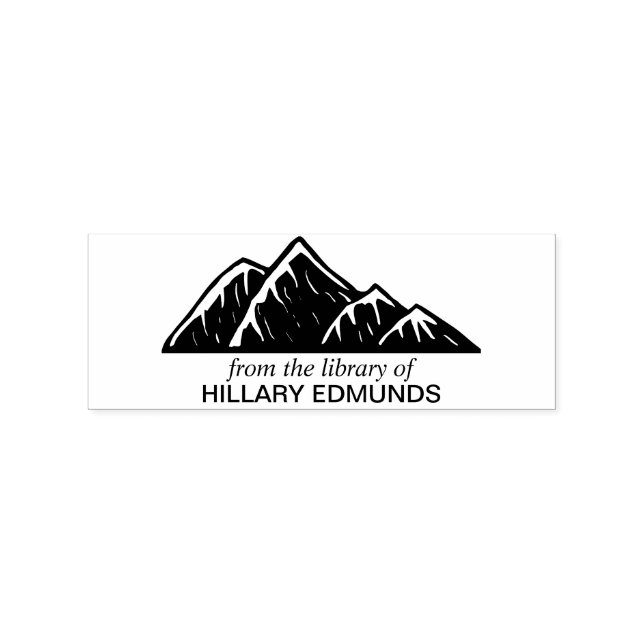 Ex Libris Mountains (Klein) Gummistempel (Prägung)