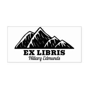 Ex Libris Mountains Rubber Briefmarke Permastempel