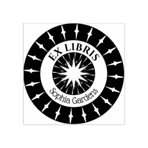 Ex Libris Mystical Star Burst v4 Gummistempel