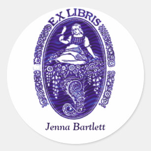 Ex Libris Niederländischer blauer Aufkleber