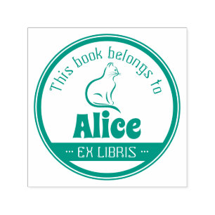 Ex Libris   Niedliche Katze Permastempel