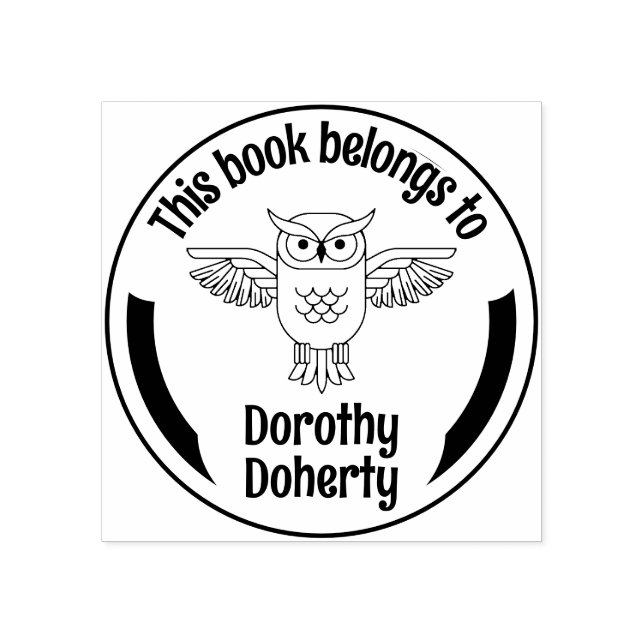 Ex Libris Owl | Personalisierbar Gummistempel (Prägung)