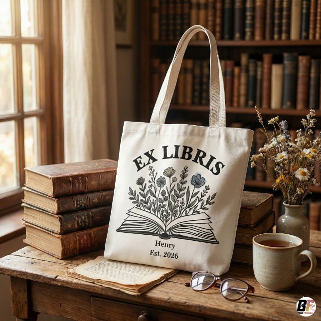 Ex Libris Personalisierte Bücherliebhaber-Wildblum (Von Creator hochgeladen)