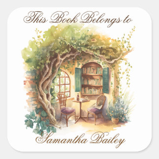 Ex Libris Personalisiertes Buchzeichen Quadratischer Aufkleber