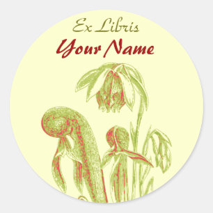 Ex Libris Pflanze-Aufkleber Runder Aufkleber