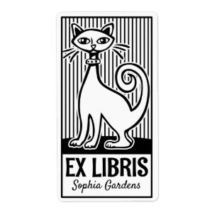 Ex Libris - Retro Cat v2
