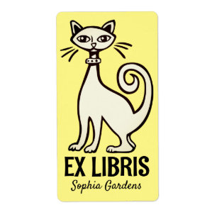 Ex Libris - Retrokatze - Blassgelb