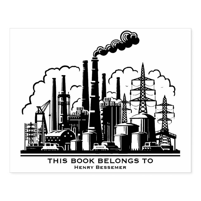 Ex Libris - Schwerindustrie Gummistempel (Prägung)