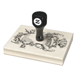 Ex Libris Scroll Vintage Linienkunst  Gummistempel