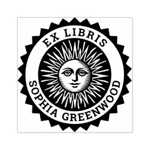 Ex Libris - Sonnengesicht Gummistempel