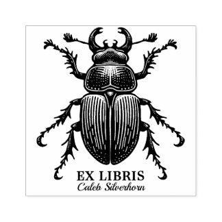 Ex Libris - Stag Beetle Gummistempel