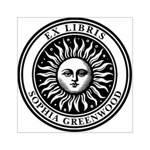 Ex Libris - Sun Face 2 Gummistempel