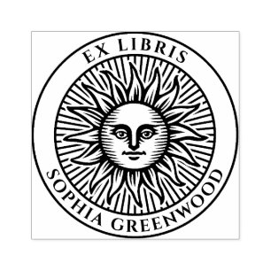 Ex Libris - Sun Face 3 Gummistempel