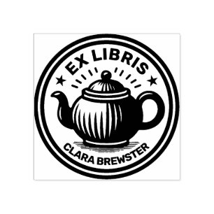 Ex Libris - Tea Pot Gummistempel