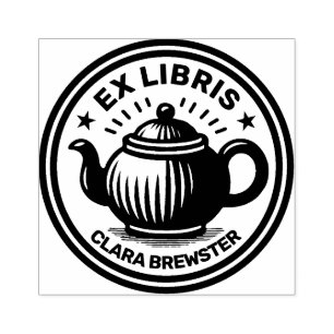 Ex Libris - Tea Pot Gummistempel