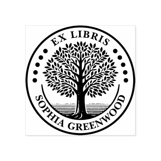 Ex Libris - Tree Gummistempel (Prägung)