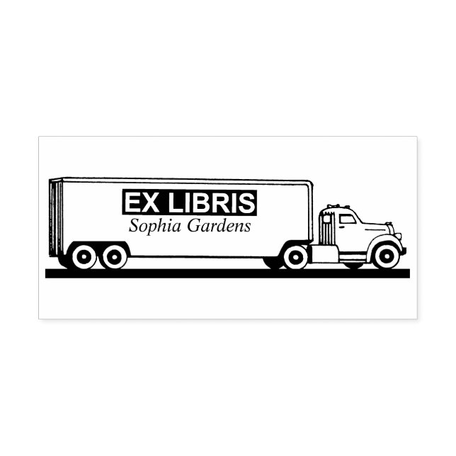 Ex Libris - Truck Gummistempel (Prägung)