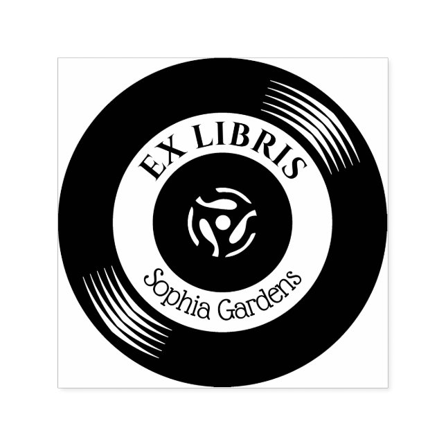 Ex Libris Vinyl Record Permastempel (Design)