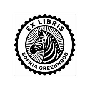Ex Libris - Zebra Gummistempel