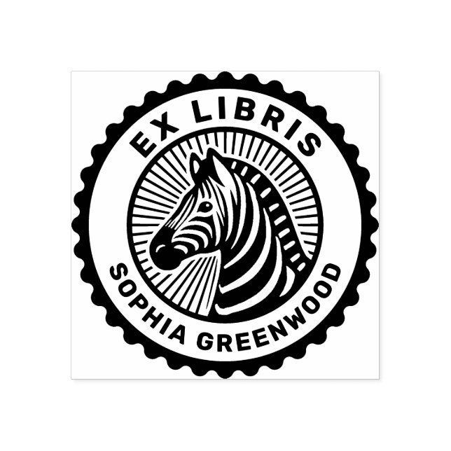Ex Libris - Zebra Gummistempel (Prägung)