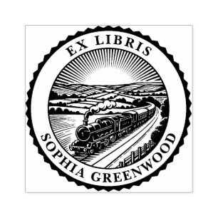 Ex Libris - Züge in den ländlichen Raum Gummistempel
