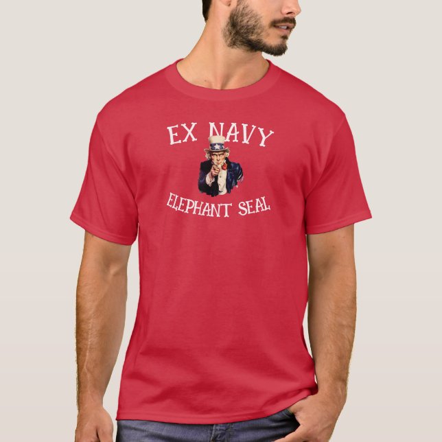 Ex Navy Elephant Siegel T-Shirt (Vorderseite)