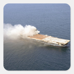 Ex-Oriskany, ein stillgelegtes Luftfahrzeug Quadratischer Aufkleber