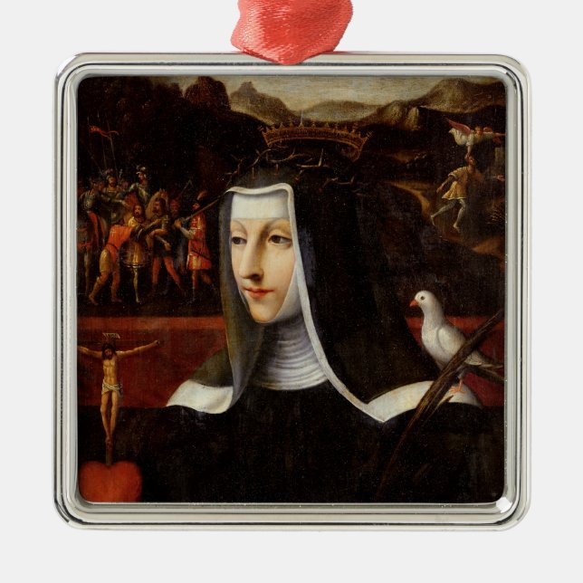 Ex Voto weihte St. Catherine von Siena ein Ornament Aus Metall (Vorne)