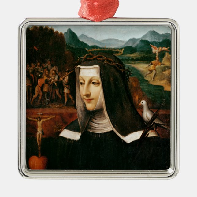 Ex Voto weihte St. Catherine von Siena ein Silbernes Ornament (Vorne)