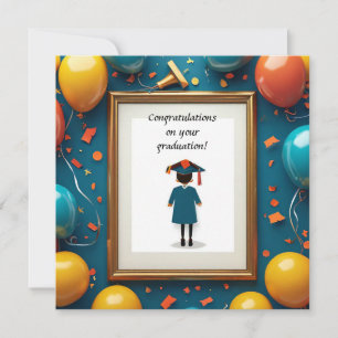 Examens-Kunstwerk mit Luftballons Einladung