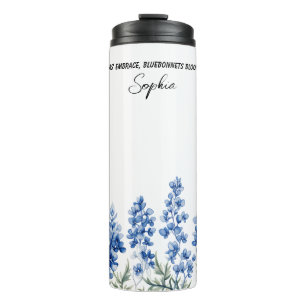 Exas Bluebonnets mit Verse Personalisiert Thermosbecher