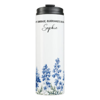 Exas Bluebonnets mit Verse Personalisiert Thermosbecher