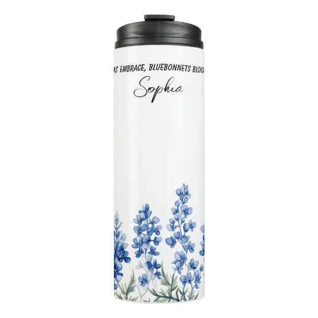 Exas Bluebonnets mit Verse Personalisiert Thermosbecher (Vorderseite)