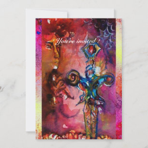 EXCALIBUR 2, hell rot, rosa lila Einladung