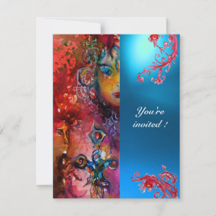 EXCALIBUR brillant rot , rosa blau orange blau Einladung