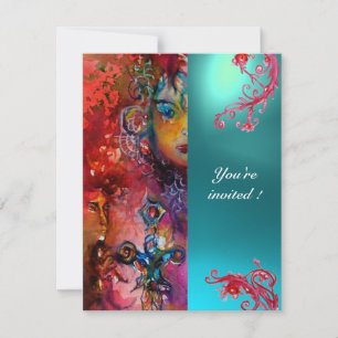 EXCALIBUR Edelstein hellrot, rosa blau orange blau Einladung