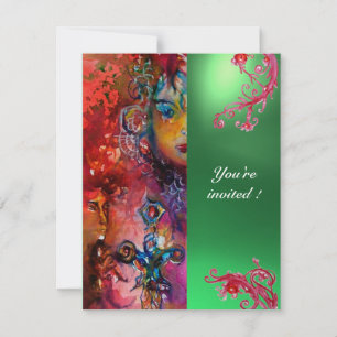 EXCALIBUR Edelstein hellrot, rosa blau orange grün Einladung