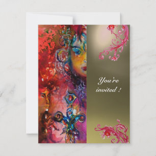 EXCALIBUR glänzend rot , rosa blau orange grau Einladung