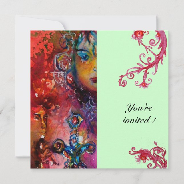 EXCALIBUR, hell rot, blau Einladung (Vorderseite)