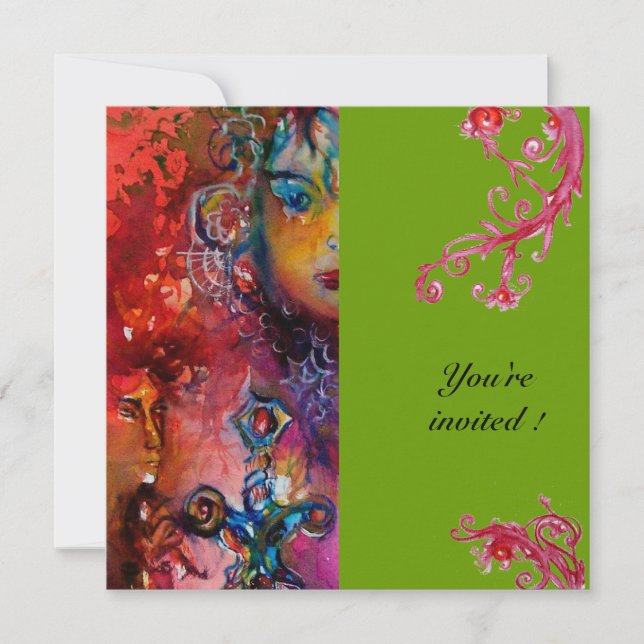 EXCALIBUR, hell rot, grau Einladung (Vorderseite)