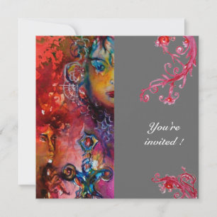 EXCALIBUR, hell rot, grau Einladung