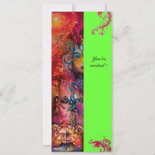 EXCALIBUR, hell rot, rosa grün Einladung