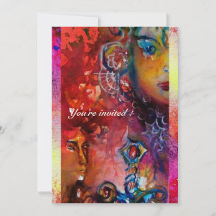 EXCALIBUR, hell rot, rosa lila Einladung