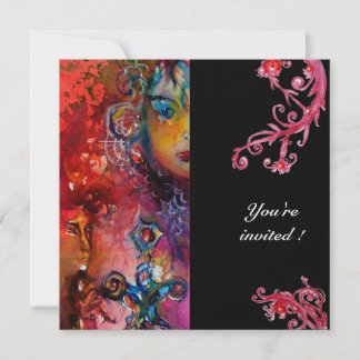 EXCALIBUR, hell rot, schwarz Einladung