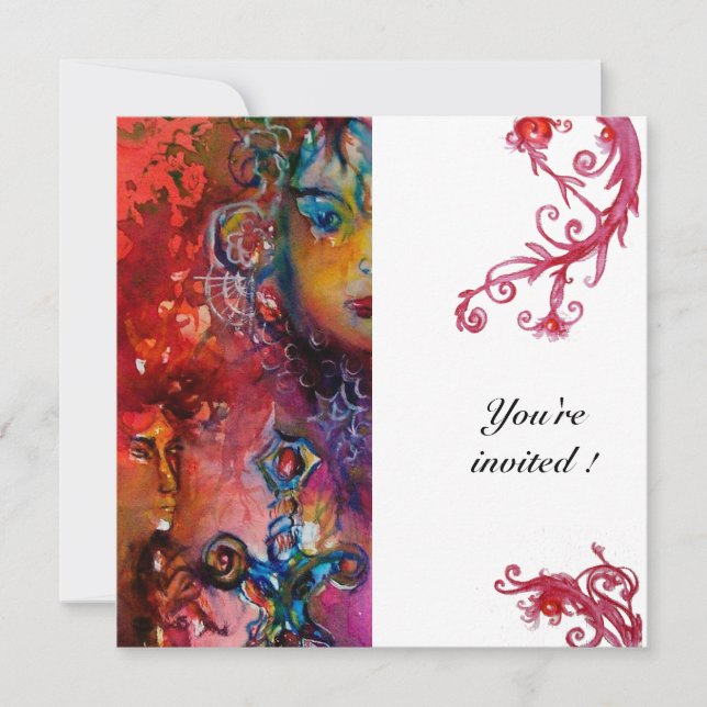 EXCALIBUR, hell rot, weiß Einladung (Vorderseite)