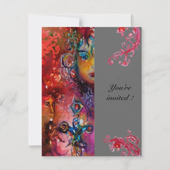 EXCALIBUR, hellrot grau Einladung (Vorderseite)